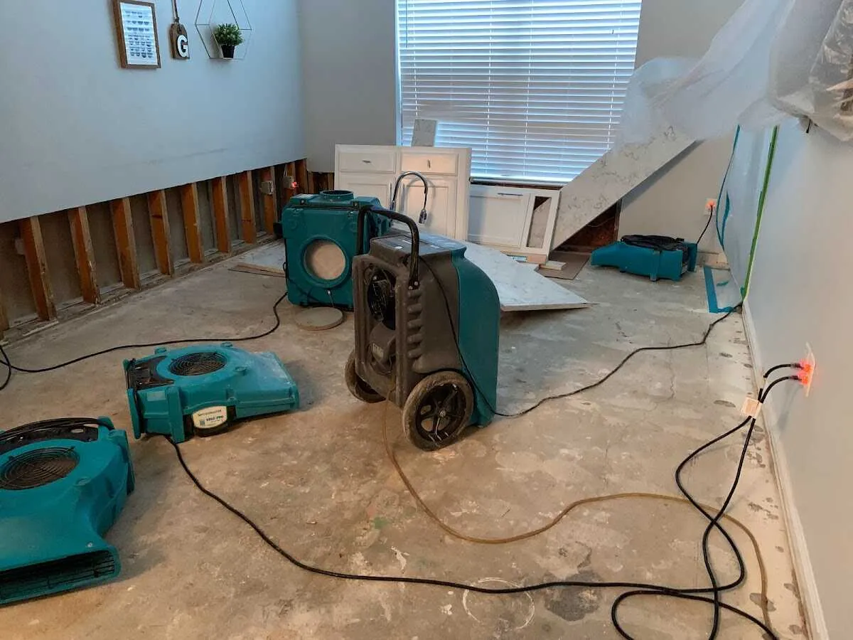 Dehumidifier in flood-cut room for Water Extraction & Removal in Oak Hills